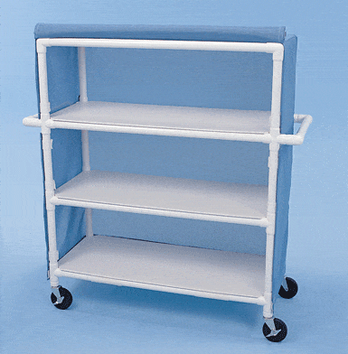 Healthline PVC Linen Carts Healthline Three Shelf Cart, 48″ x 20″ Shelves