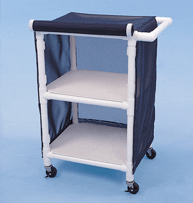 Healthline PVC Linen Carts Healthline Two Shelf Cart, 24″ x 20″ Shelves