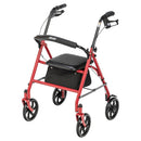 Drive Medical Four Wheel Rollator Rolling Walker with Fold Up Removable Back Support