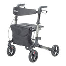 Drive Medical Compact Folding Rollator Rolling Walker, Grey/Black