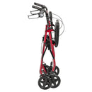 Drive Medical Aluminum Rollator Rolling Walker with Fold Up and Removable Back Support and Padded Seat