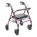 Drive Medical Heavy Duty Bariatric Rollator Rolling Walker with Large Padded Seat