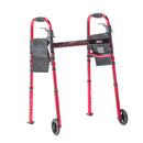 Drive Medical Portable Folding Travel Walker with 5" Wheels and Fold up Legs