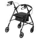 Drive Medical Rollator Rolling Walker with 6" Wheels, Fold Up Removable Back Support and Padded Seat