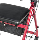 Drive Medical Aluminum Rollator Rolling Walker with Fold Up and Removable Back Support and Padded Seat