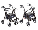 Drive Medical Duet Dual Function Transport Wheelchair Rollator Rolling Walker