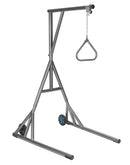 Drive Medical Heavy Duty Trapeze with Base and Wheels, Silver Vein