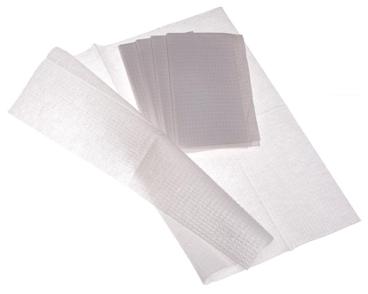 Medline White / 17" x 19" / Case of 500 Medline 2-Ply Tissue/Poly Professional Towels