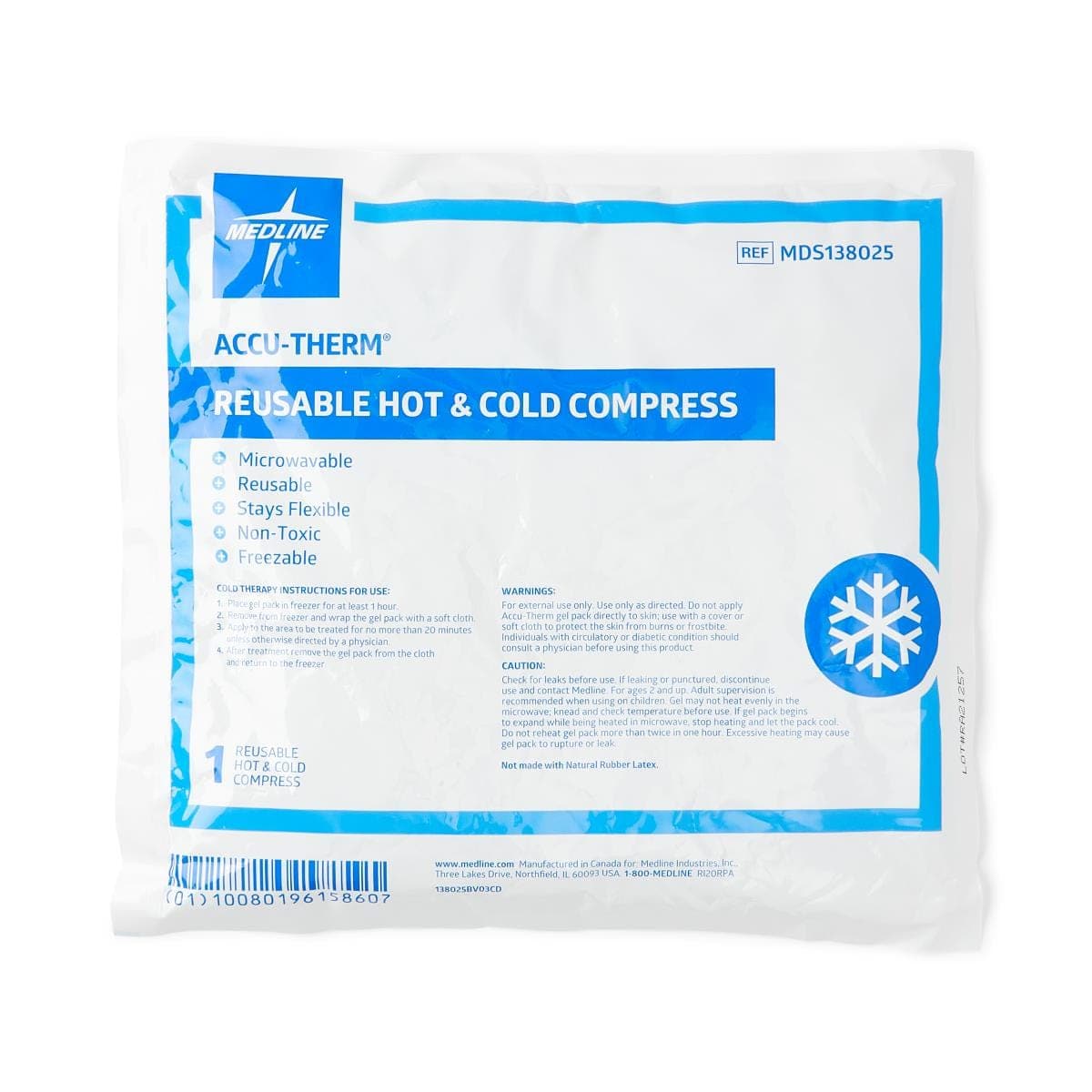 Medline 10" x 12" / Case of 12 Medline Accu-Therm Hot/Cold Gel Packs