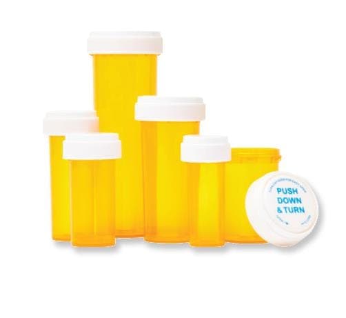 Medline 8 Dram Medline Amber Prescription Vials with Reversible Cap