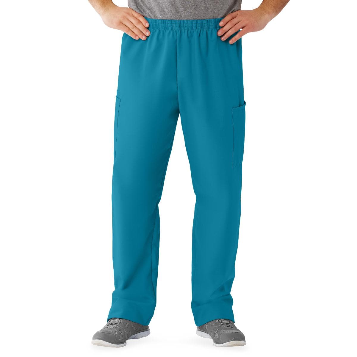 Medline Peacock / Long / LG Medline AngelStat Unisex Cargo Scrub Pants with Elastic Waist