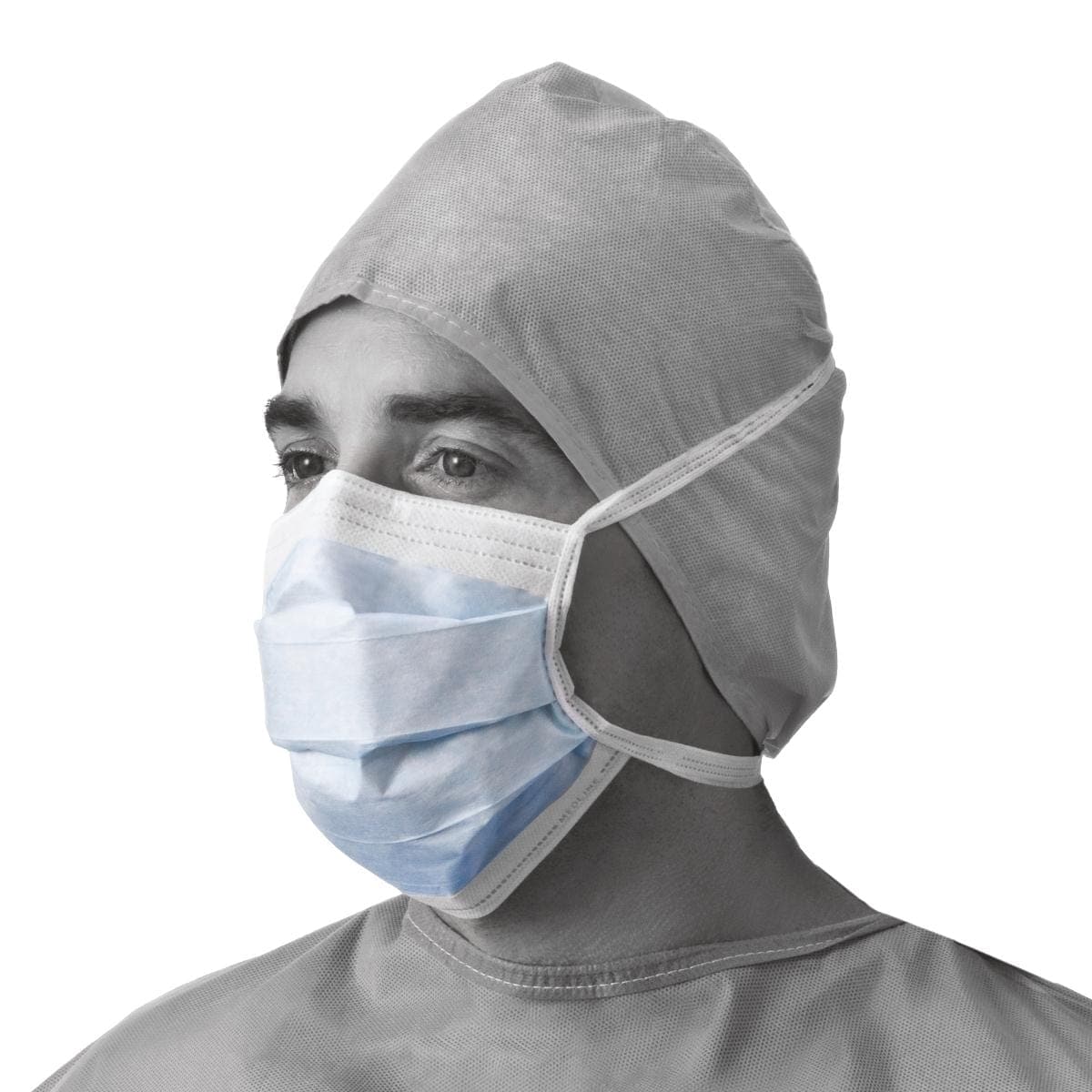 Medline Case of 300 Medline ASTM Level 1 Anti-Fog Surgical Face Mask with Ties