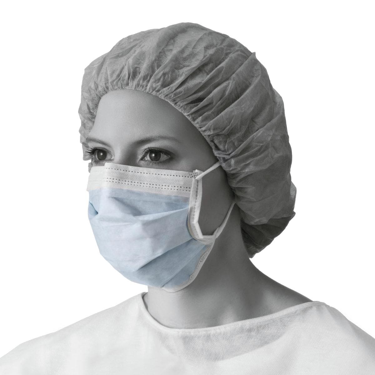 Medline Blue / Case of 300 Medline ASTM Level 1 Procedure Face Mask with Anti-Fog Strip & Ear Loops