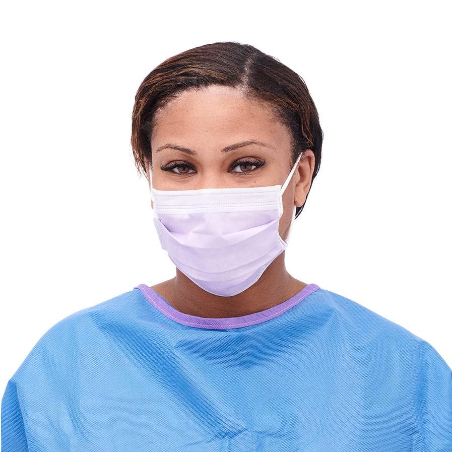 Medline Purple / Box of 50 Medline ASTM Level 3 Procedure Face Masks with Ear Loops