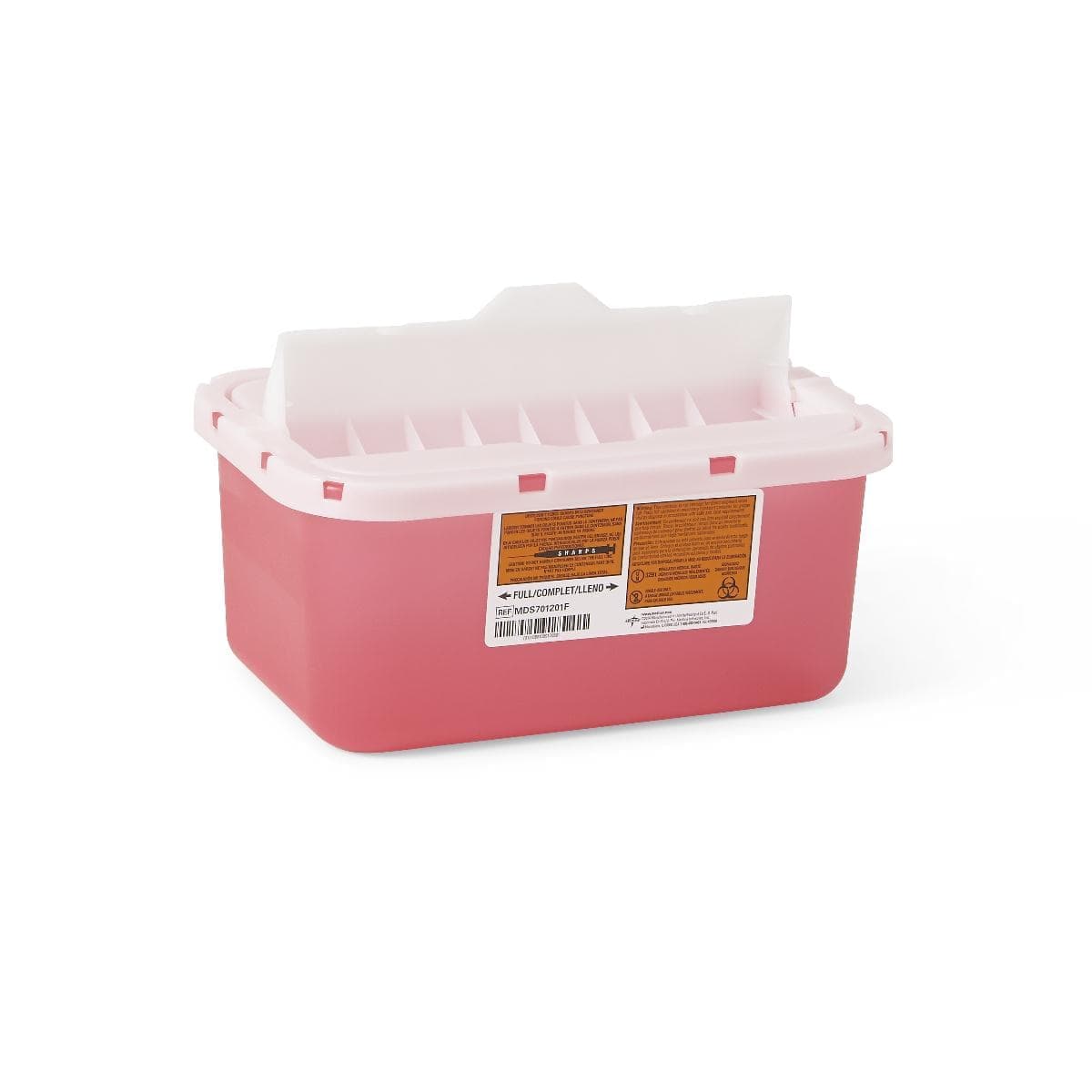 Medline Clear/Red / 1 GL / Case of 32 Medline Biohazard Patient Room Sharps Disposal Containers