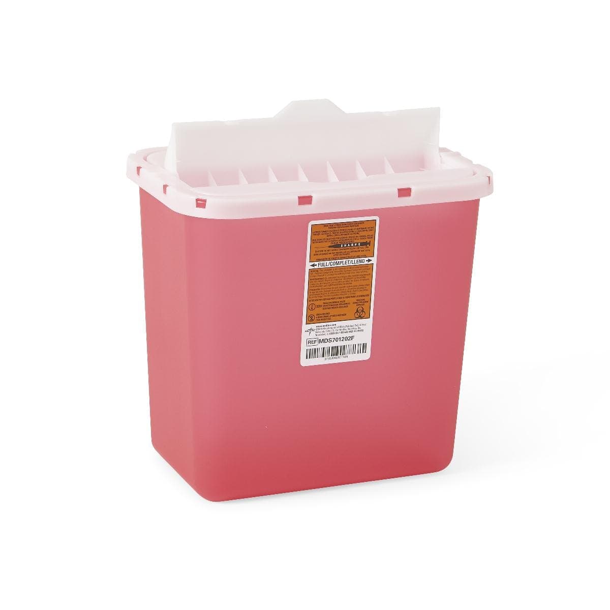 Medline Clear/Red / 2 GL / Case of 20 Medline Biohazard Patient Room Sharps Disposal Containers