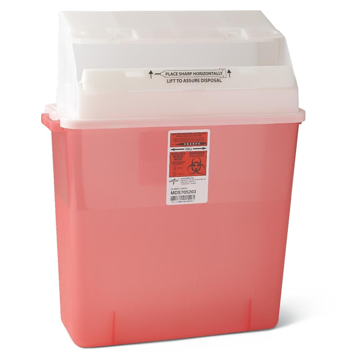 Medline Red / 3 GL / Case of 12 Medline Biohazard Patient Room Sharps Disposal Containers