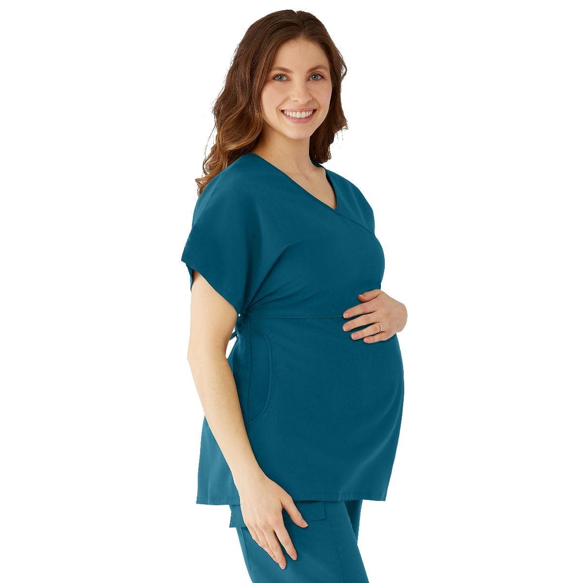 Medline Caribbean Blue / XL Medline Charlotte ave Women's Maternity Scrub Tops