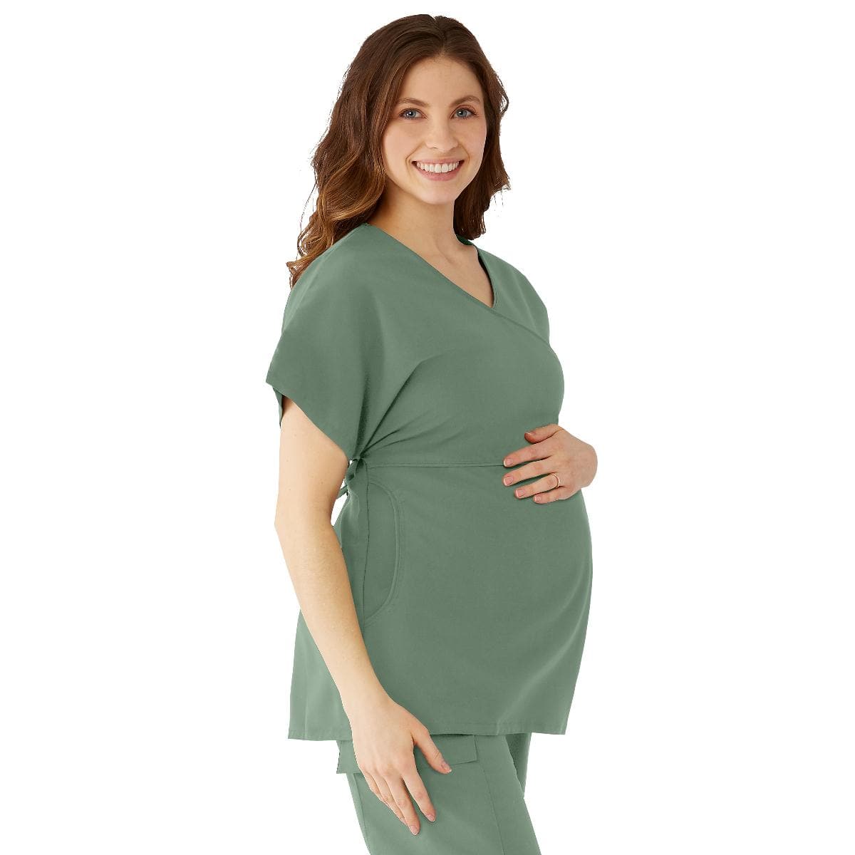 Medline Olive Green / L Medline Charlotte ave Women's Maternity Scrub Tops