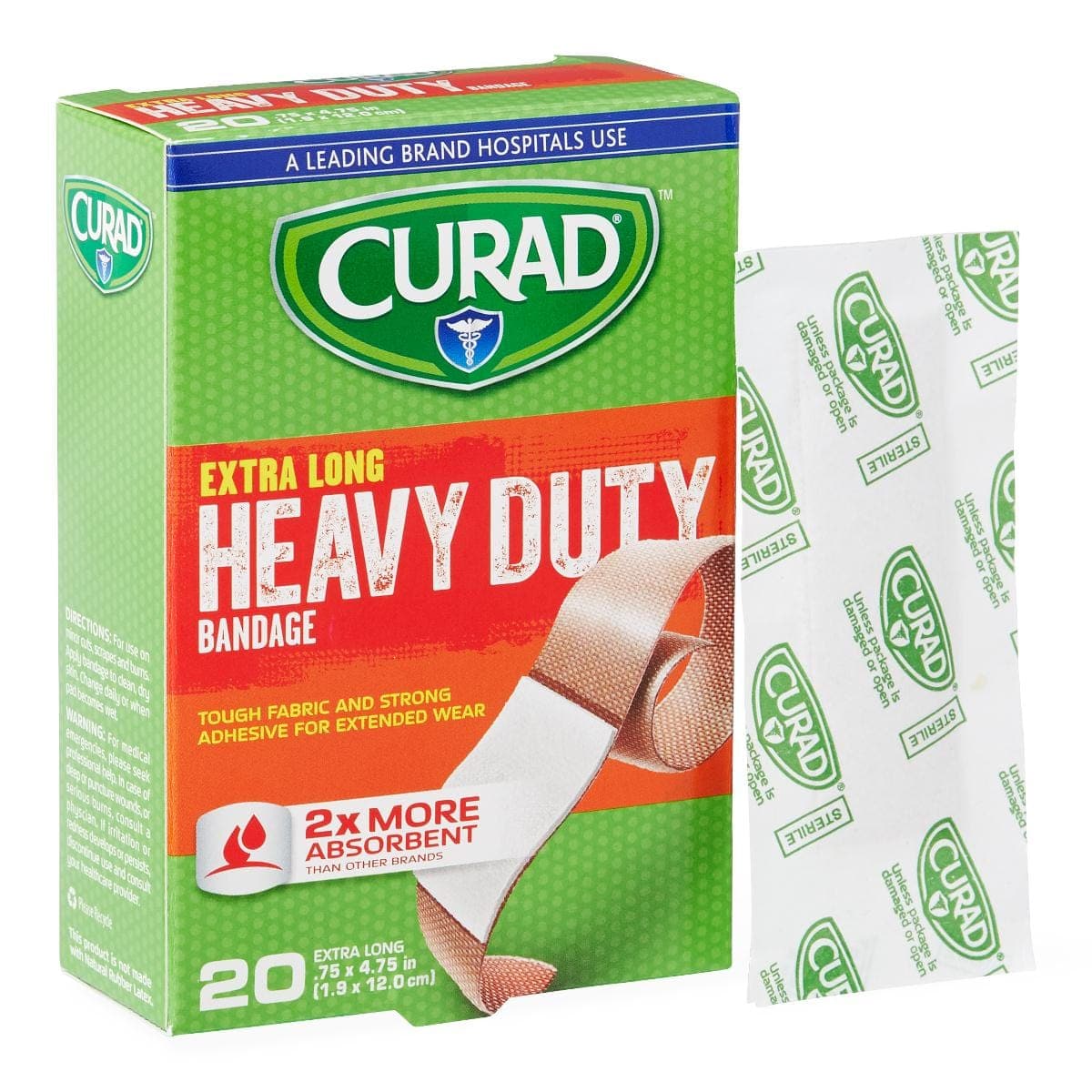 Medline 3/4"x4" / Case of 24 Boxes Medline CURAD Extreme Hold Bandages