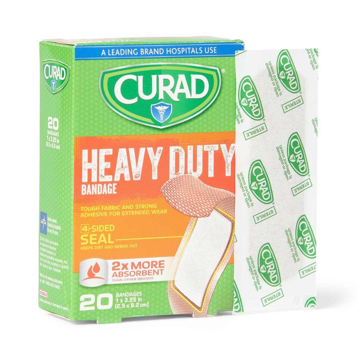 Medline 1"x3.25" / Case of 24 Boxes Medline CURAD Extreme Hold Bandages