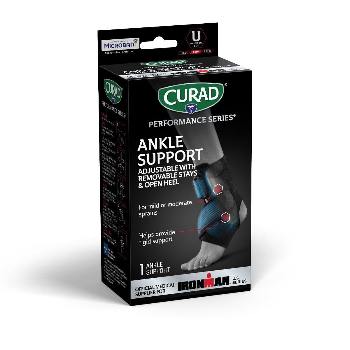 Medline Case of 4 Medline CURAD Performance Series IRONMAN Ankle Supports with Stays