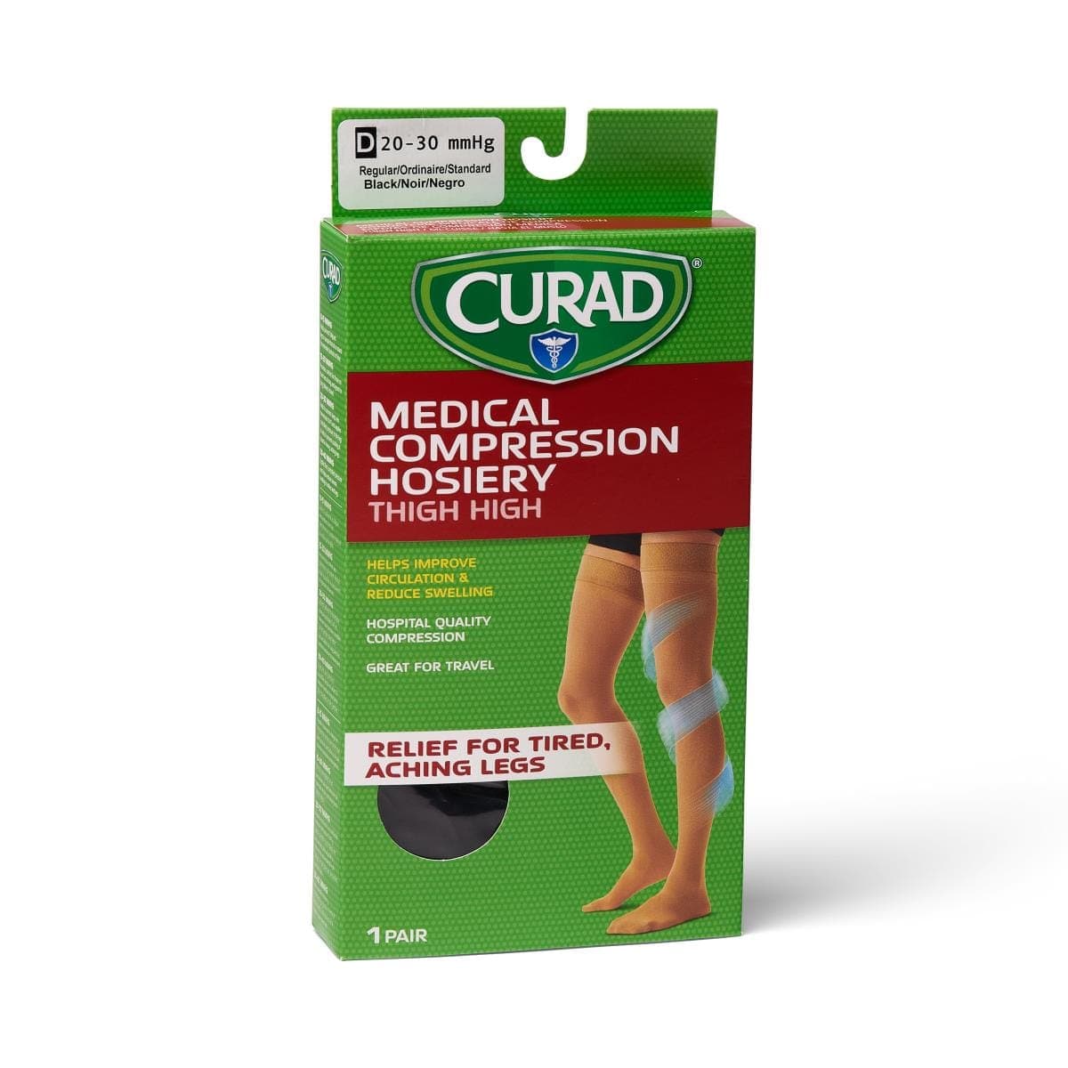 Medline Black / 20-30 / D Medline CURAD Thigh 20-30mmHg Compression Hosiery