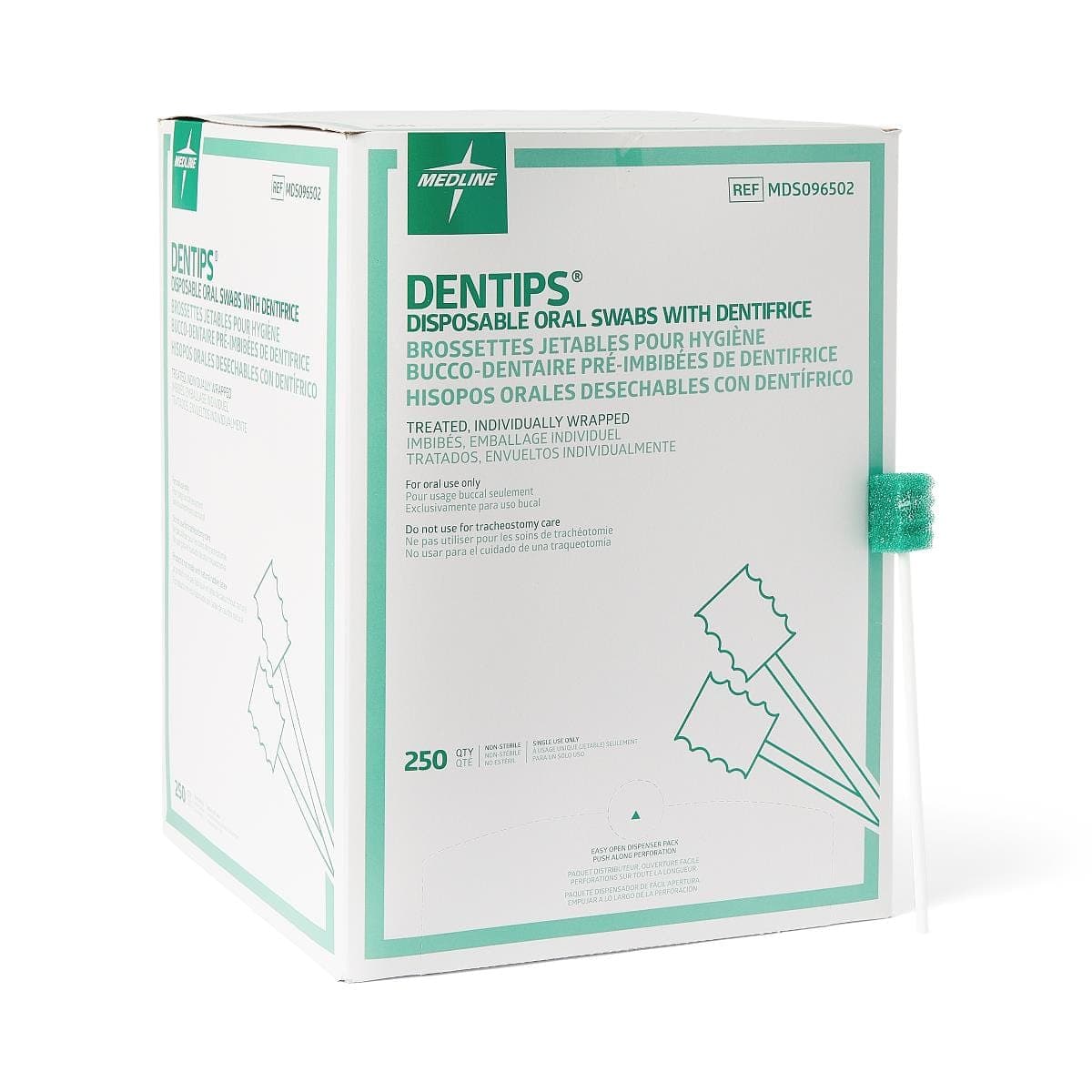 Medline Green / Case of 500 Medline DenTips Oral Swabsticks