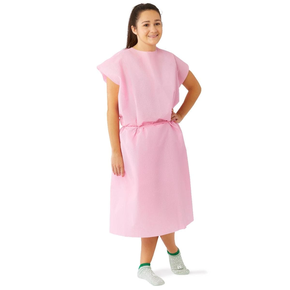 Medline Pink / Case of 50 Medline Disposable Multilayer Patient Gowns