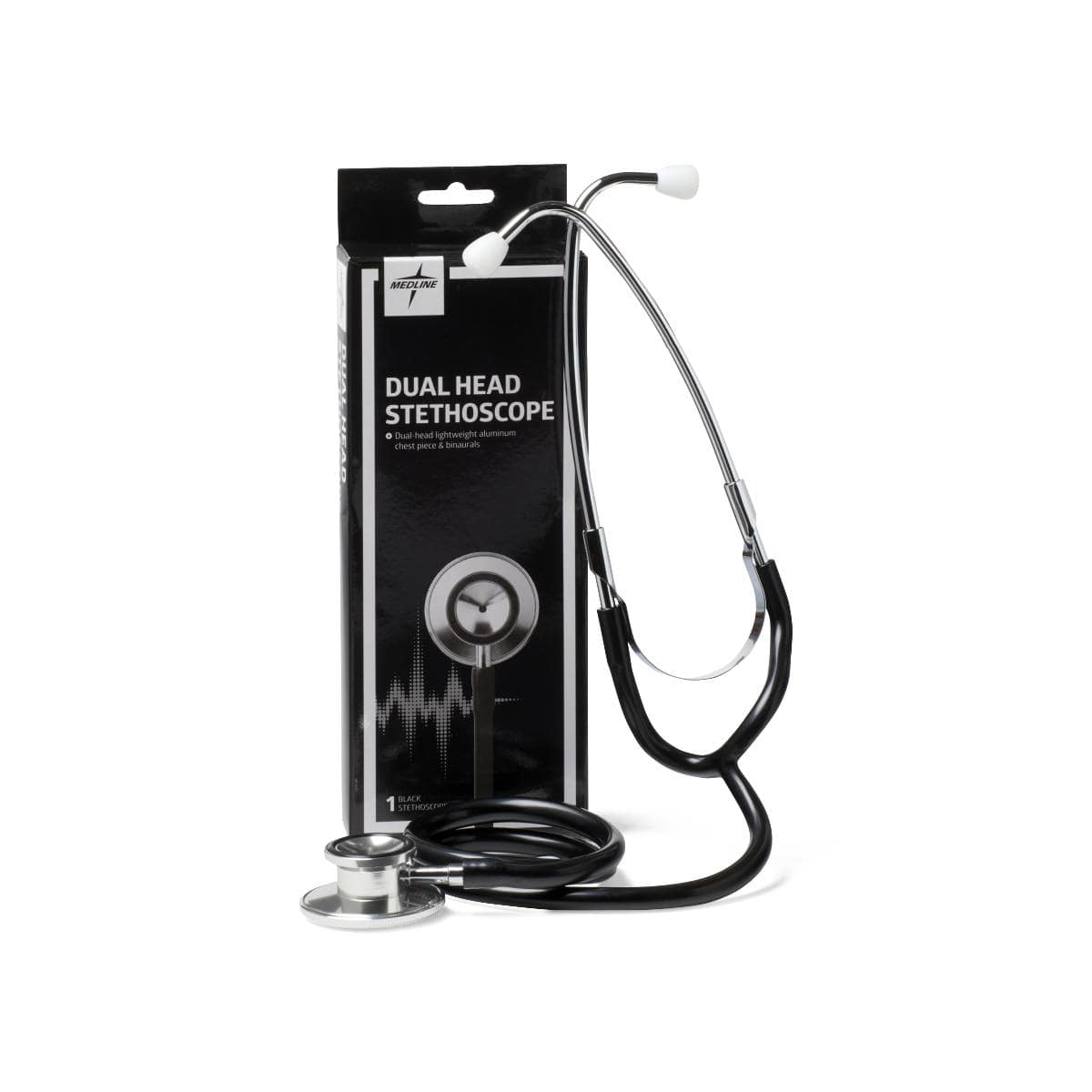 Medline Black / Single Item Medline Dual-Head Stethoscopes