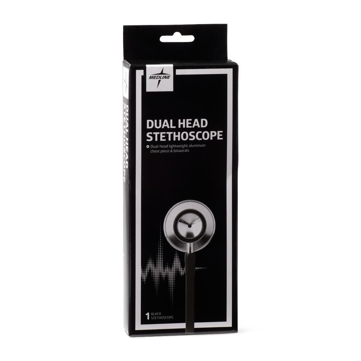 Medline Black / Case of 100 Medline Dual-Head Stethoscopes