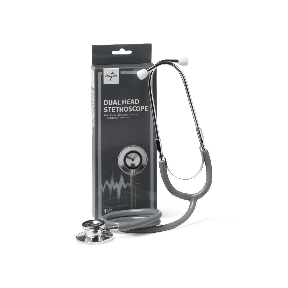 Medline Gray / Single Item Medline Dual-Head Stethoscopes