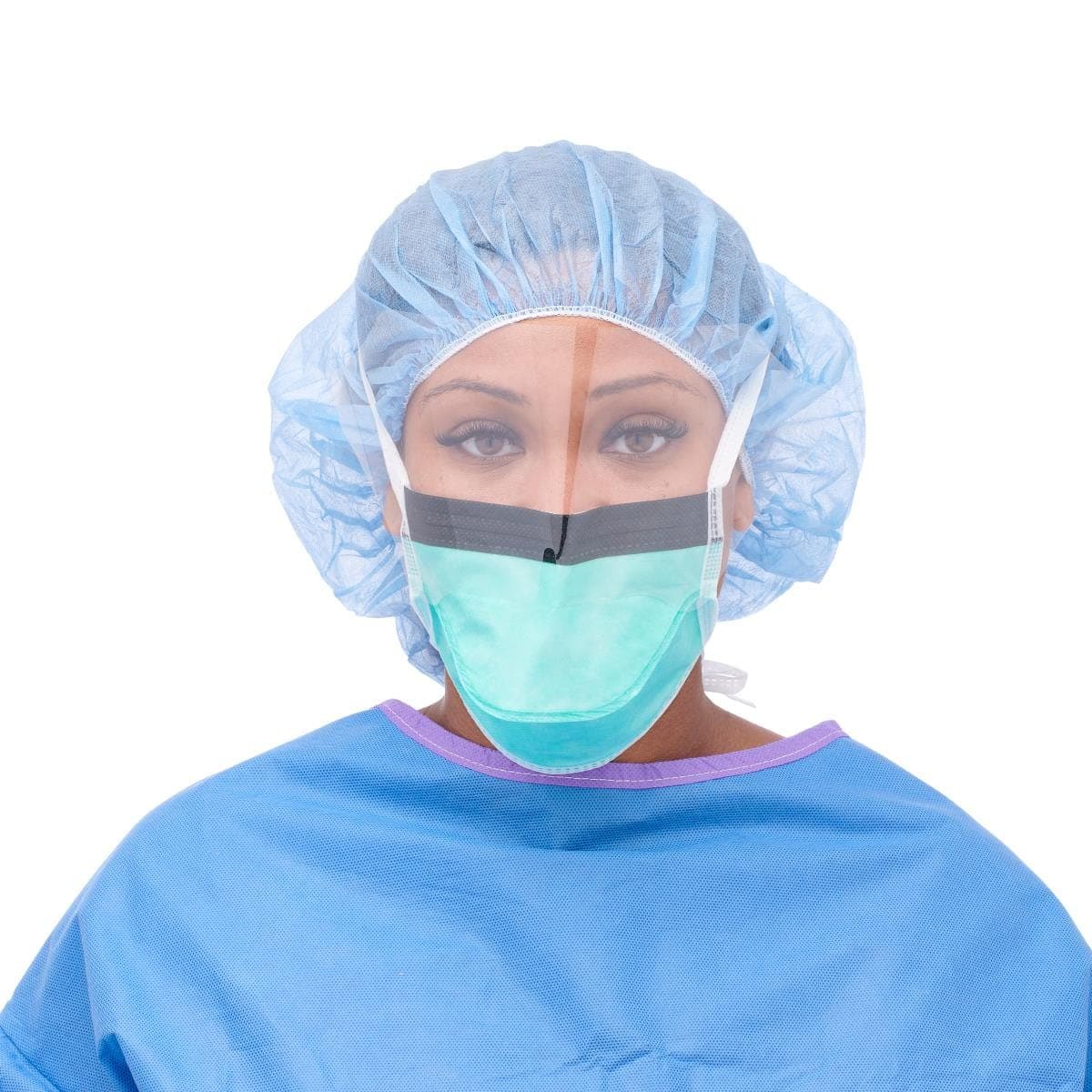 Medline Medline Duckbill-Style Surgical Face Mask with Eye Shield and Ties