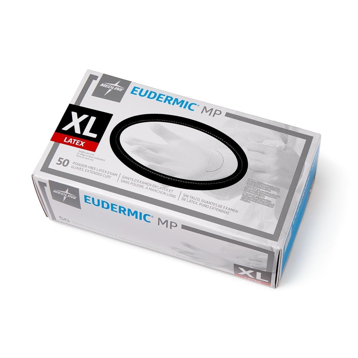 Medline XL / Box of 50 Medline Eudermic MP High-Risk Powder-Free Latex Exam Gloves