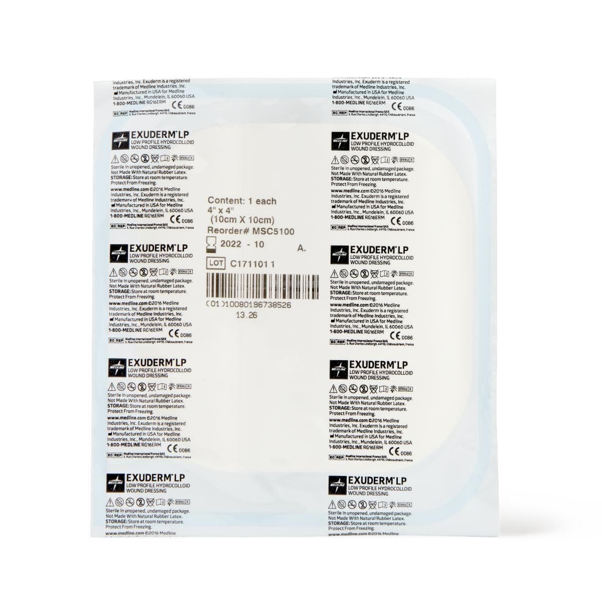 Medline 4"x4" / Single Item Medline Exuderm LP Low-Profile Hydrocolloid Wound Dressings