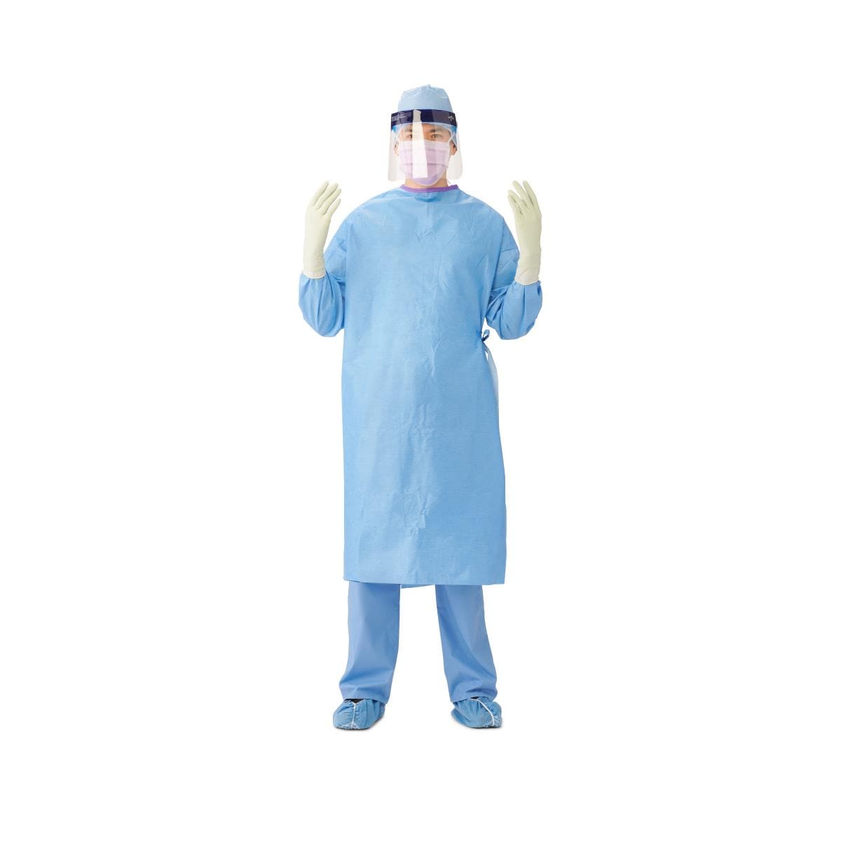 Medline L / Single Item Medline Fabric-Reinforced Sirus Surgical Gowns with Raglan Sleeve