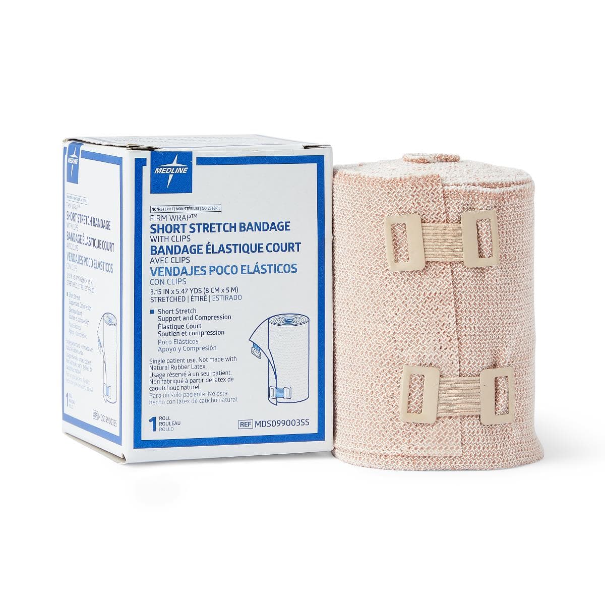 Medline 3.15" x 5.47 yd Medline Firm-Wrap Short Stretch Bandages