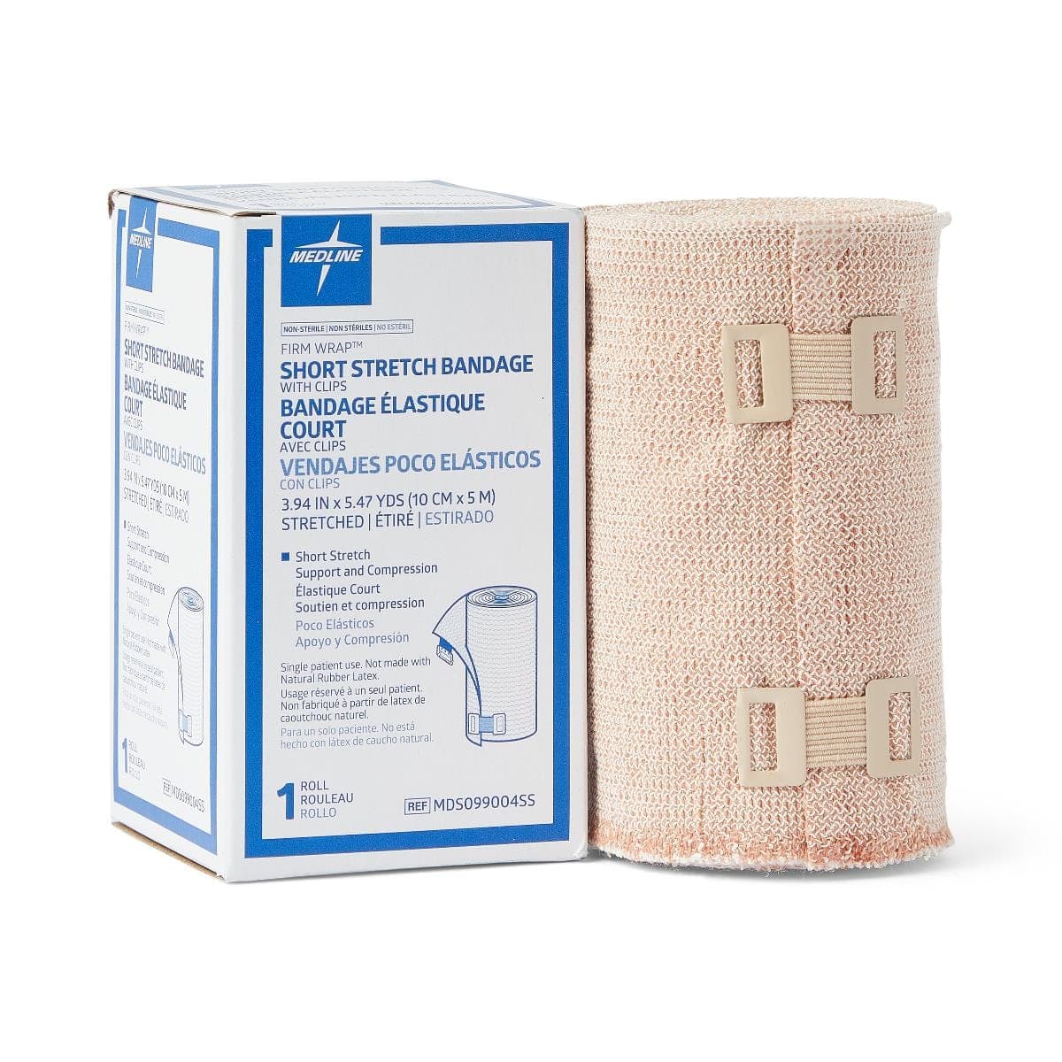 Medline 3.94" x 5.47 yd Medline Firm-Wrap Short Stretch Bandages