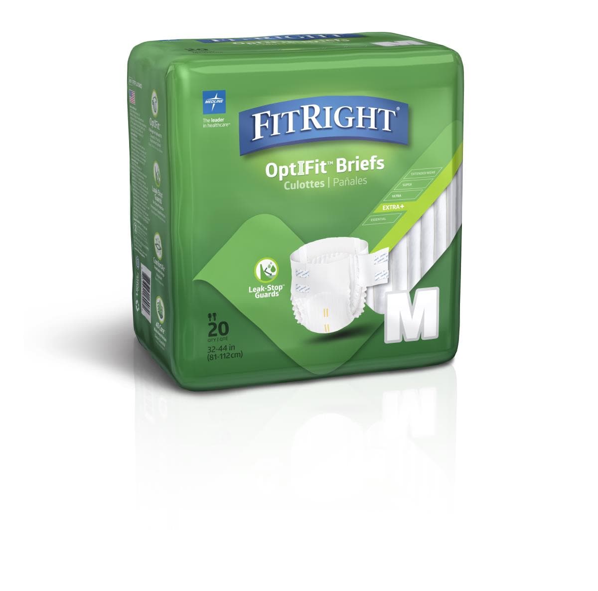 Medline M / Bag of 20 Medline FitRight Plus Incontinence Briefs