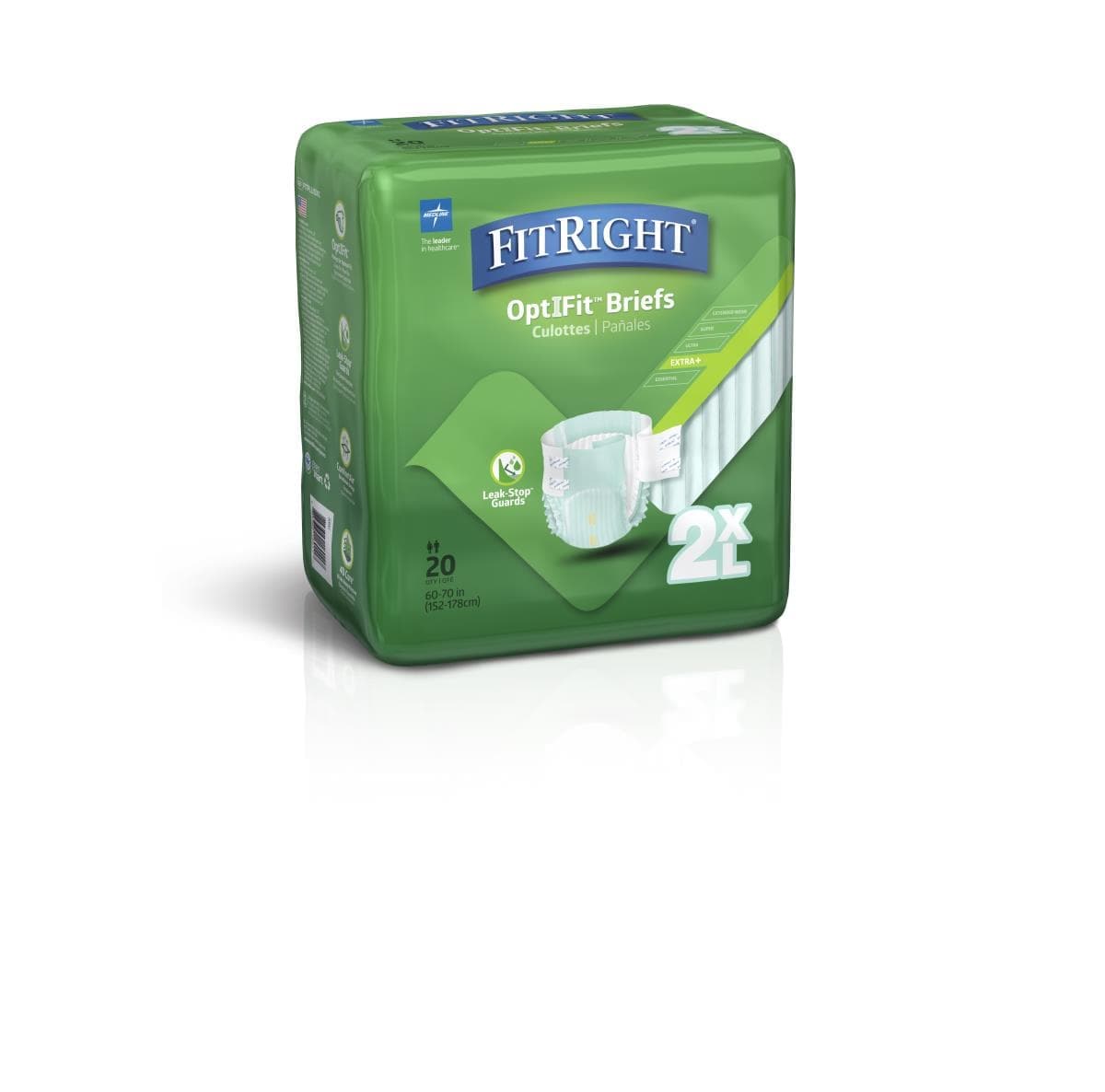 Medline 2XL / Bag of 20 Medline FitRight Plus Incontinence Briefs