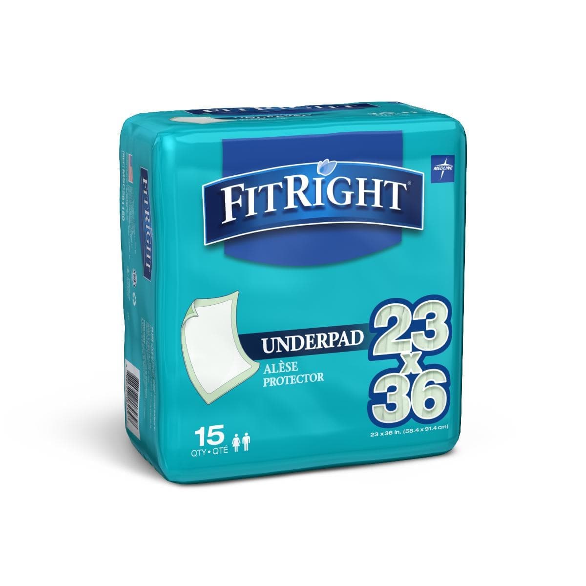 Medline 23"x36" / Bag of 15 Medline FitRight Underpads