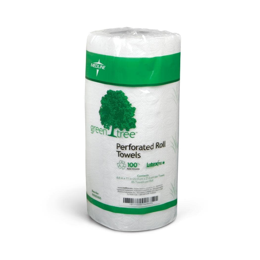 Medline Case of 30 Medline Green Tree Perforated Paper Towel Roll