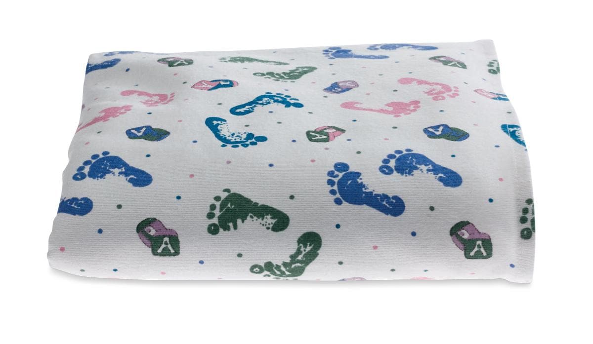 Medline Baby Footprint / Single Item Medline Kuddle-Up Flannel Baby Blankets