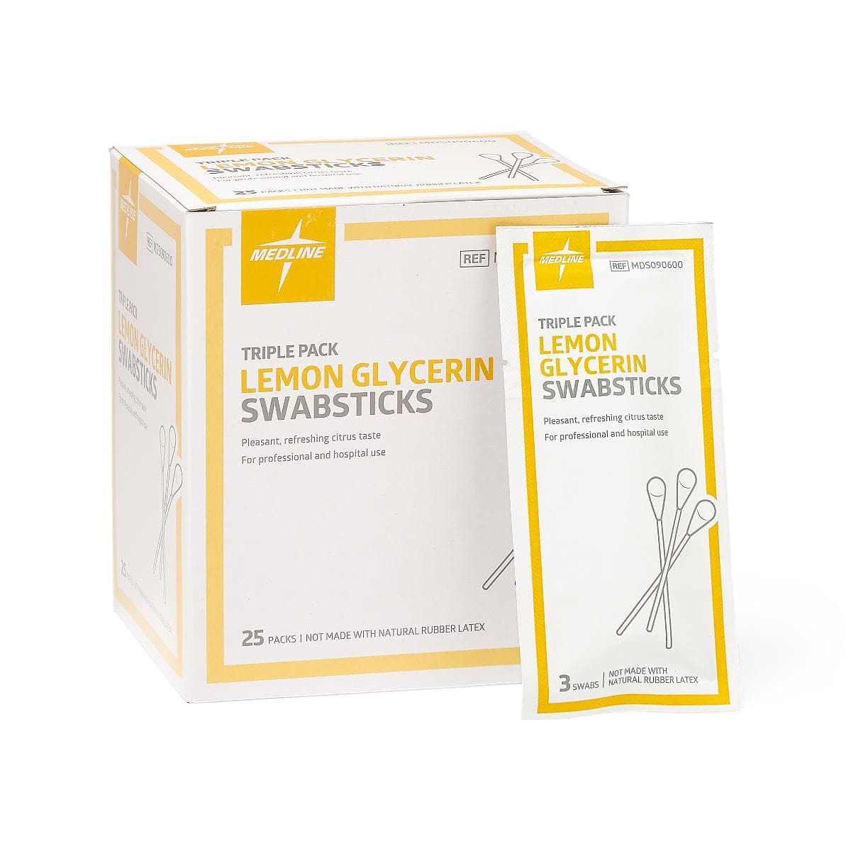 Medline Case of 750 Medline Lemon Glycerin Swabsticks