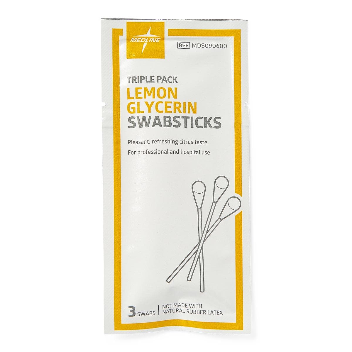 Medline Box of 75 Medline Lemon Glycerin Swabsticks