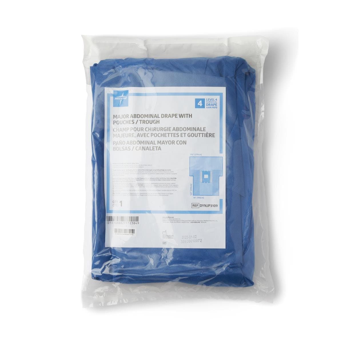 Medline Laparotomy / Single Item Medline Major Abdominal Surgical Drape with Pouches