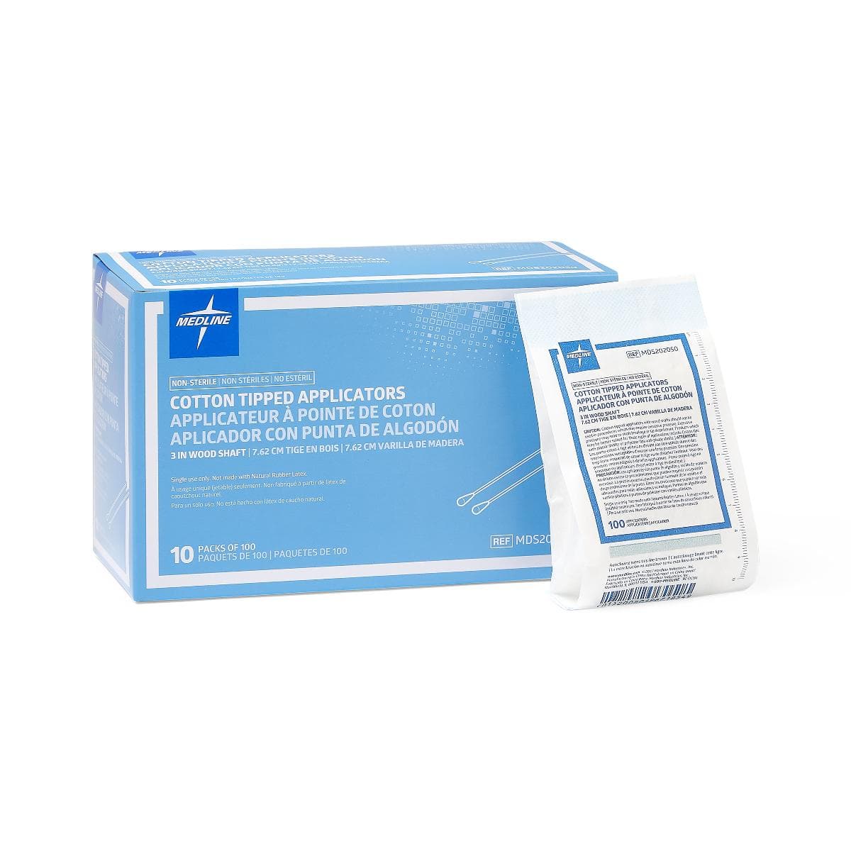 Medline 3" / Case of 10000 Medline Nonsterile Cotton Tipped Applicator