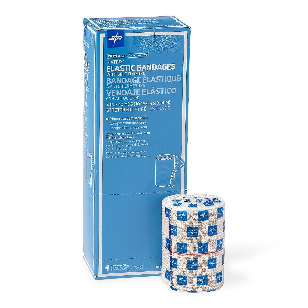 Medline 4"X10YD / Case of 20 Medline Nonsterile Matrix Elastic Bandages