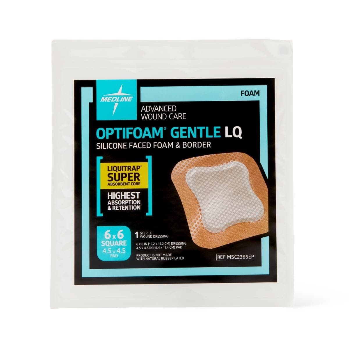 Medline 6"X6" / Single Item Medline Optifoam Gentle LQ Silicone-Faced Foam Dressings