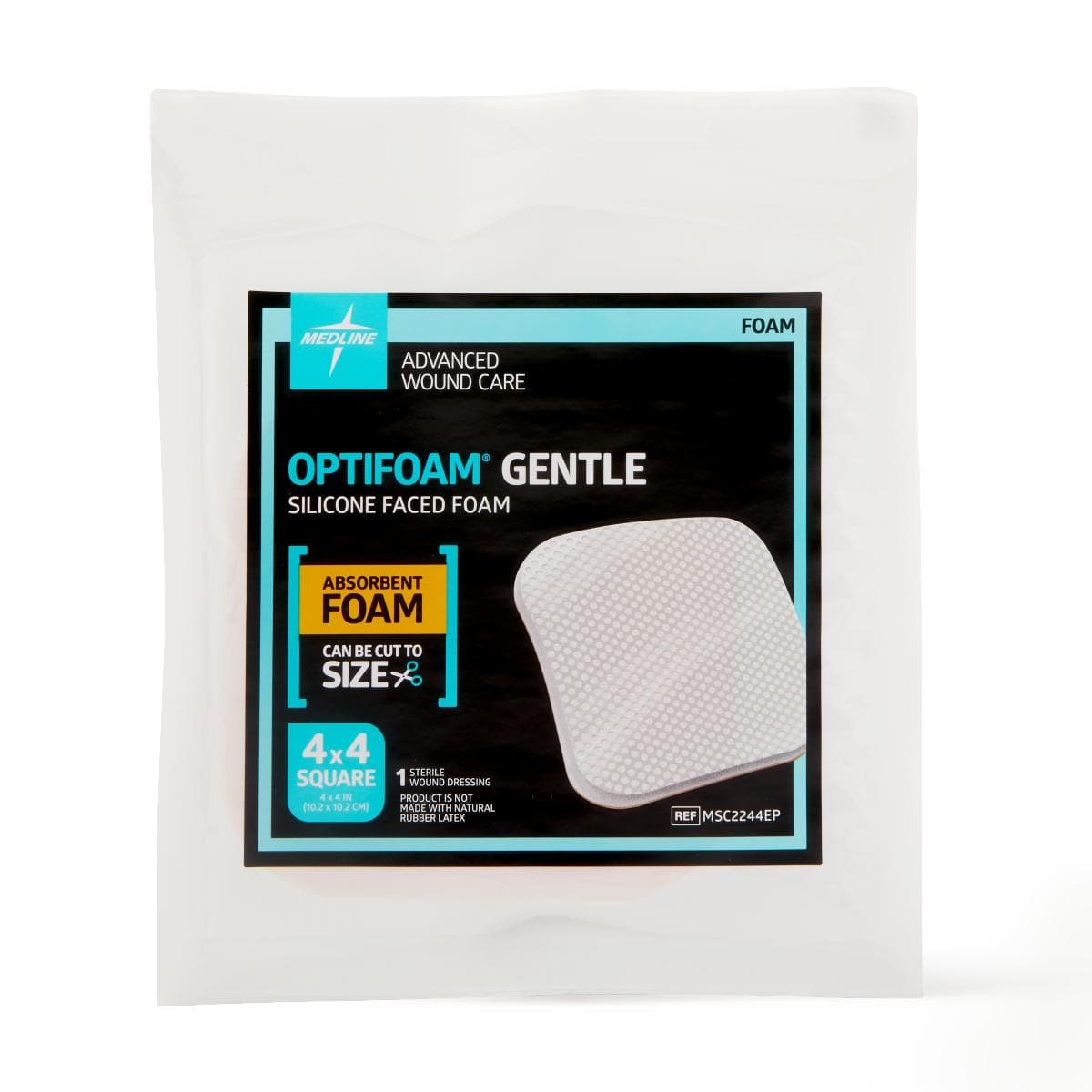 Medline 4"X4" / Single Item Medline Optifoam Gentle Non-Bordered Silicone-Faced Foam Dressings